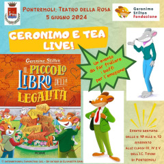 Geronimo e Tea in pelliccia e baffi a Pontremoli