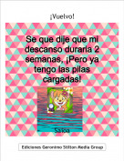 Saioa - &iexcl;Vuelvo!